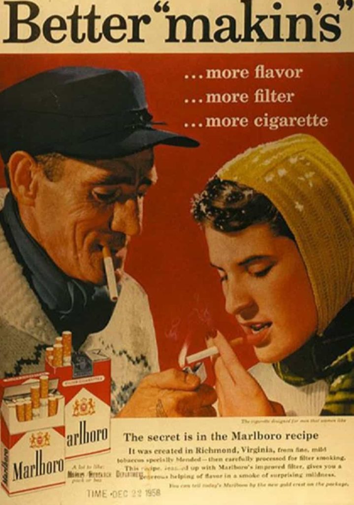 Vintage tobacco advertisement poster with classic branding